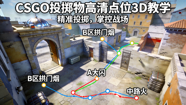 CSGO投掷物高清点位3D视频教学示意图