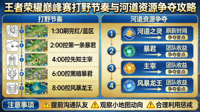 王者荣耀巅峰赛打野节奏与河道资源争夺攻略图